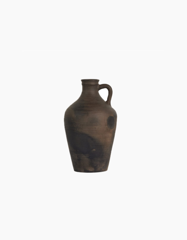 Kamari Vase-Aged Black Ceramic